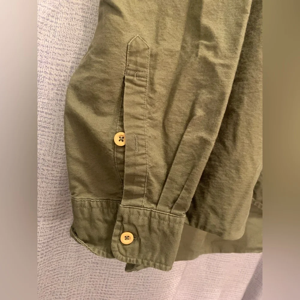 Five Four Button Down Shirt Mens 2Xl Green Long Sleeve Solid Cotton Collared - Picture 2 of 7